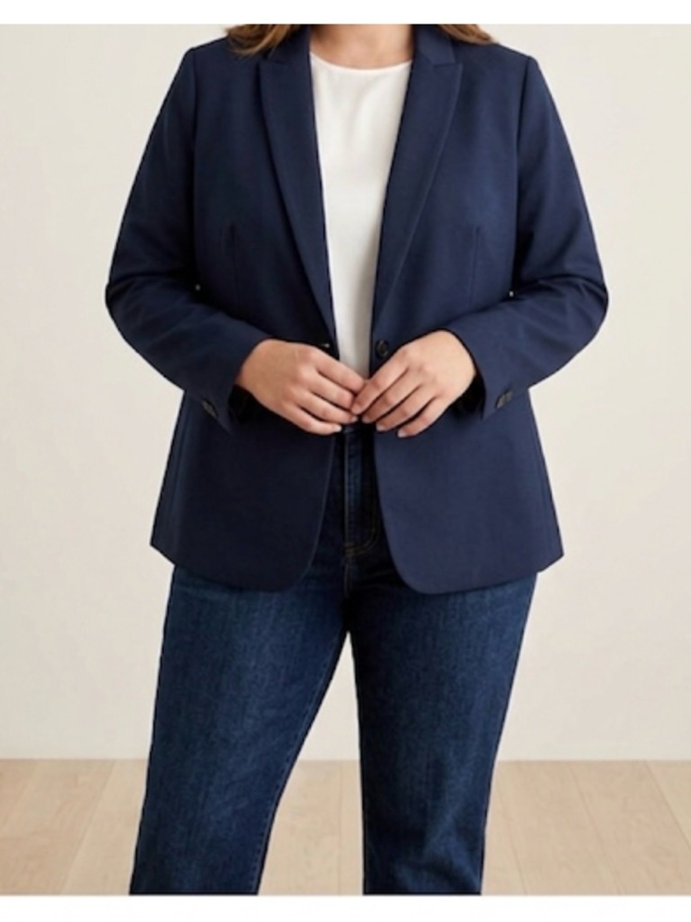 J. Crew Navy Single-Button Tailored Blazer